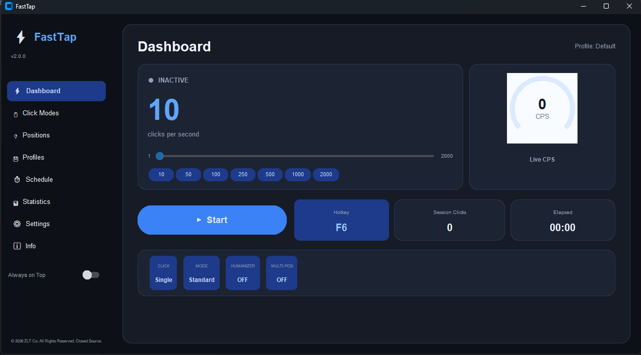 FastTap application screenshot